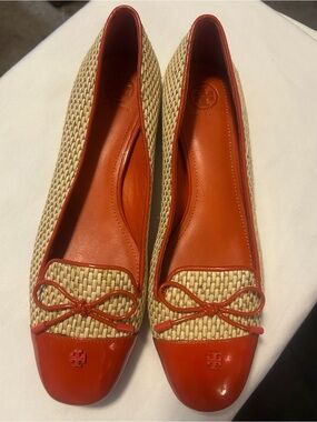 Tory Burch Ballet Flats with Orange Trim